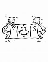 Canada Coloring Flag Pages Beavers Holding Two Cute Fuzzy Event Color Netart Kids Getdrawings Drawing Happy sketch template