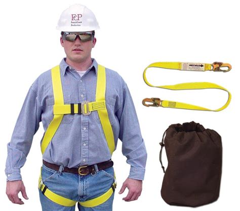 harness combo kit  kit full body harness lanyard bag universal size fits  xl