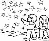 Stars Sky Starry Cielo Watching Clipart Library Everfreecoloring sketch template