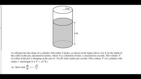 related rates cylinder youtube