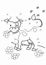 Cow Preschool Dots Printables sketch template