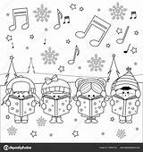 Singen Cantano Carols Weihnachtslieder Gruppo Choir Canti Gruppe Canzoni Weiß Natalizi Färbung Ragazzi Neve sketch template