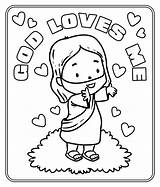 God Loves Printable Coloring Pages School Sunday Jesus Crafts Printablee sketch template