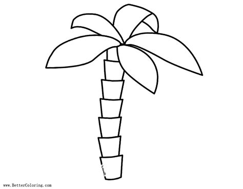 palm tree coloring pages simple drawing  printable coloring pages