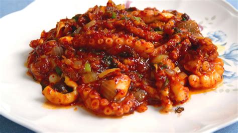 korean spicy octopus cooking korean food  maangchi