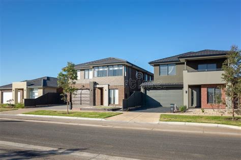modern residential houses  melbournes suburb vic australia stock photo image