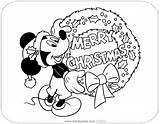 Christmas Coloring Mickey Disney Pages Mouse Disneyclips Wreath sketch template