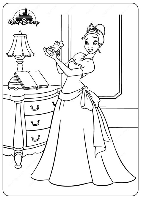 printable tiana   frog coloring pages