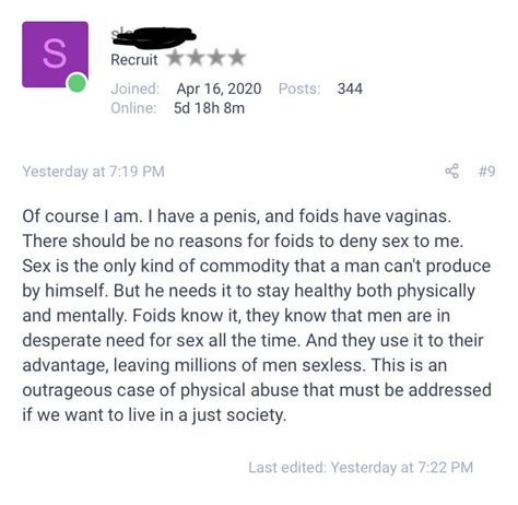 “you Think Your Entitled To Sex” Inceltear