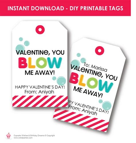 blow   valentine printable tag punny valentines kid