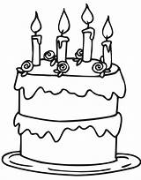 Cake Coloring Birthday Pages sketch template