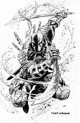 Deathstroke Drawing Sketch Tyler Kirkham Artist Comics Dc Comic Patton Bobby Pages Sketches Comment Paintingvalley Draw Cover sketch template