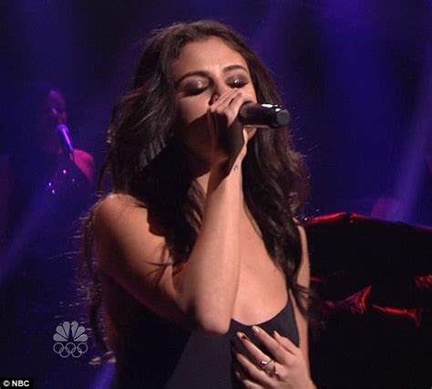 selena gomez gets sultry in black nightie in steamy snl performance daily mail online