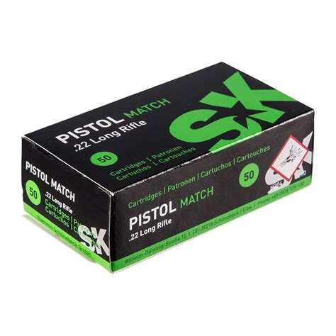 sk pistol match ammo 22 long rifle 40gr lead round nose brownells