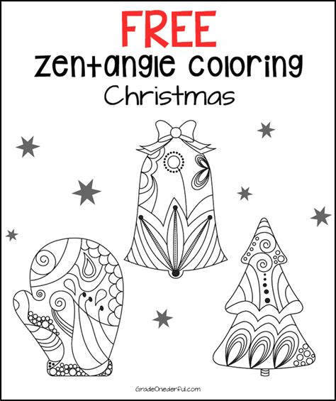 zentangle christmas coloring pages grade onederful christmas colors