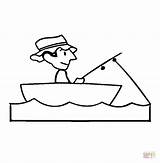 Fishing Boat Coloring Pages Printable Clipart Man Boats Color Fishboat Fisherman Book Online Guy Sheets sketch template