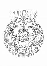 Taurus Horoscope Mewarn11 Mandalas Knutsels Dibujos Space Tauro sketch template