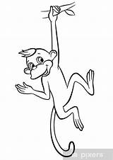 Swinging Sull Albero Scimmia Oscilla Piccola Pixers Arbre Monkeys Singe Swing Papier Peint Vivons Balancer Illustrazione 123rf sketch template