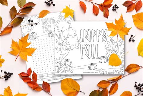 printable fall coloring pages  word search