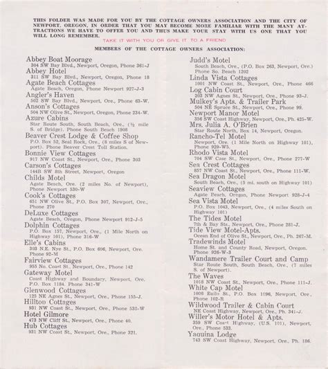 newport oregon map and brochure chamber of commerce paper ephemera 1950s