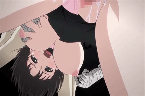 xbooru 1girl animated animated areolae black hair bouncing breasts breast grab breasts