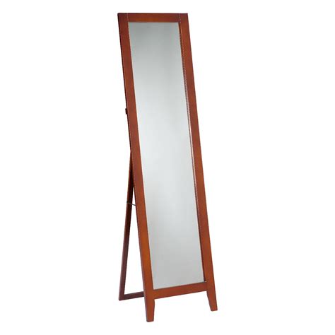 paloma  standing full length floor mirror brown wood frame