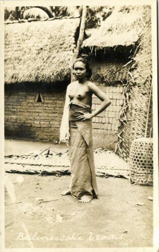 Indonesia Bali Beautiful Native Nude Balinese Woman 1920s Rppc