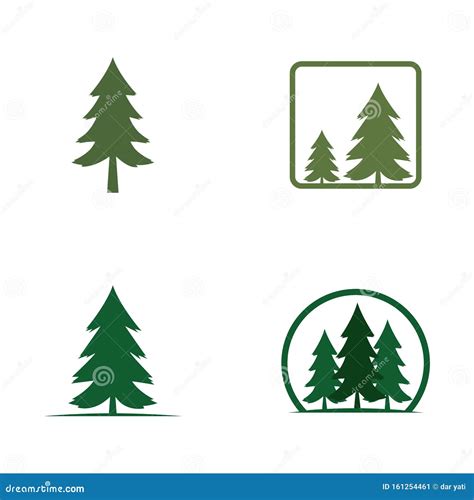 set  pine tree logo vector stock vector illustration  forest black
