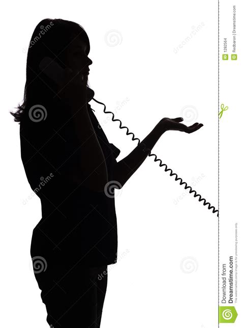 silhouette of woman on the phone stock images image 1282564