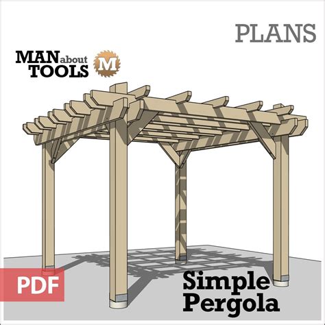 build  simple western red cedar backyard pergola  page plans