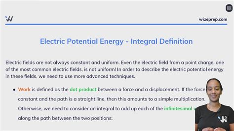 electric potential energy  integrals wize university physics  textbook wizeprep