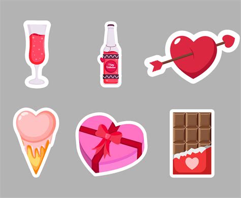Valentine S Day Sticker Set Vector Art And Graphics