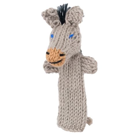 fair trade donkey bright organic cotton finger puppet  lucuma designs
