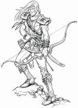 Elf Ranger Coloring Pages Character Deviantart Drawing Fantasy Elves Warrior Drawings Dragons Dungeons Sketch Adult Colouring Staino Girls Reference Choose sketch template