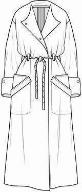 Technical Coats Croquis Technische Disegno Tecnico Giacche Flats Vetement sketch template