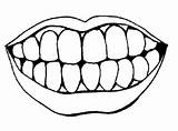 Coloring Mouth Body Lips Parts Teeth Clipart Pages Clip Cliparts Cartoon Dental Health Human Part Tooth Preschool Children Smile Popular sketch template