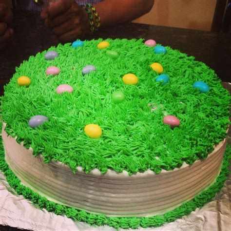 easter cake idea  decorate easter egg mms  grass