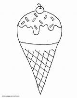 Ice Cream Coloring Pages Printable Cones Print Color Food sketch template