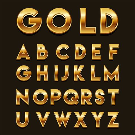 vetor de fontes  douradas  font typography alphabet  script