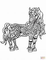 Coloring Horse Buggy Jument Coloriage Cheval Pages Zentangle Dune Bilde Fargelegge Printable Template Getcolorings Getdrawings Simple Categories sketch template