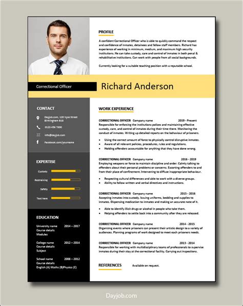 correctional officer resume template
