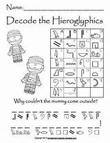 Hieroglyphics Decode Hieroglyphic Decoding Kindergarten Grade sketch template