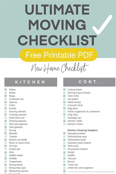 ultimate  home checklist perfect  moving  home checklist