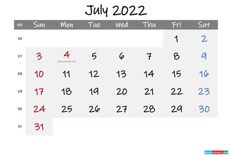 july  calendar  printable calendar templates july calendar