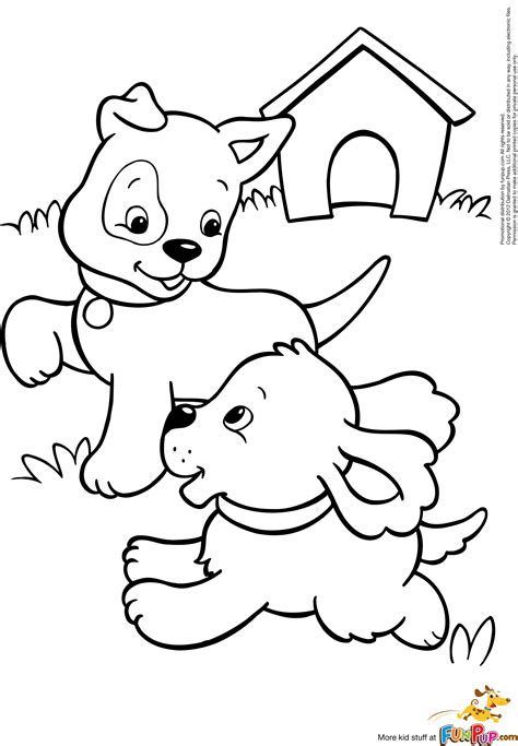 puppy page colouring pages