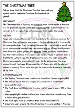 christmas tree comprehension reading strategy worksheet tpt