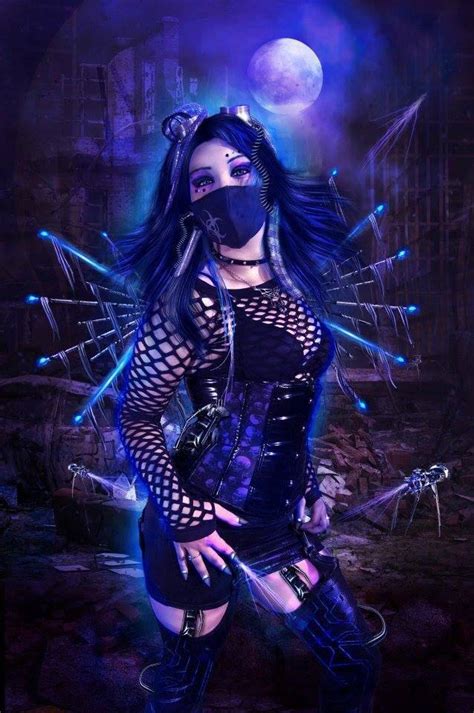 Deadly Nightshade Amazing Fantasy Cybergoth Girl Wearing