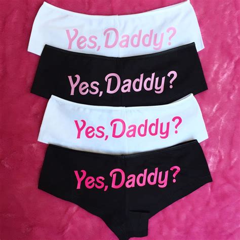 Women Yes Daddy Letter Print Underpants Seamless Lingerie Briefs
