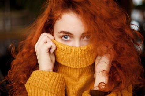 wallpaper model redhead long hair curly hair looking