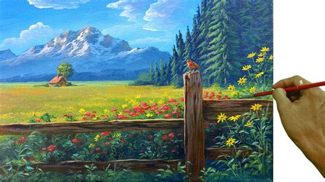 seasons original acrylic landscape  painting art collectibles etna